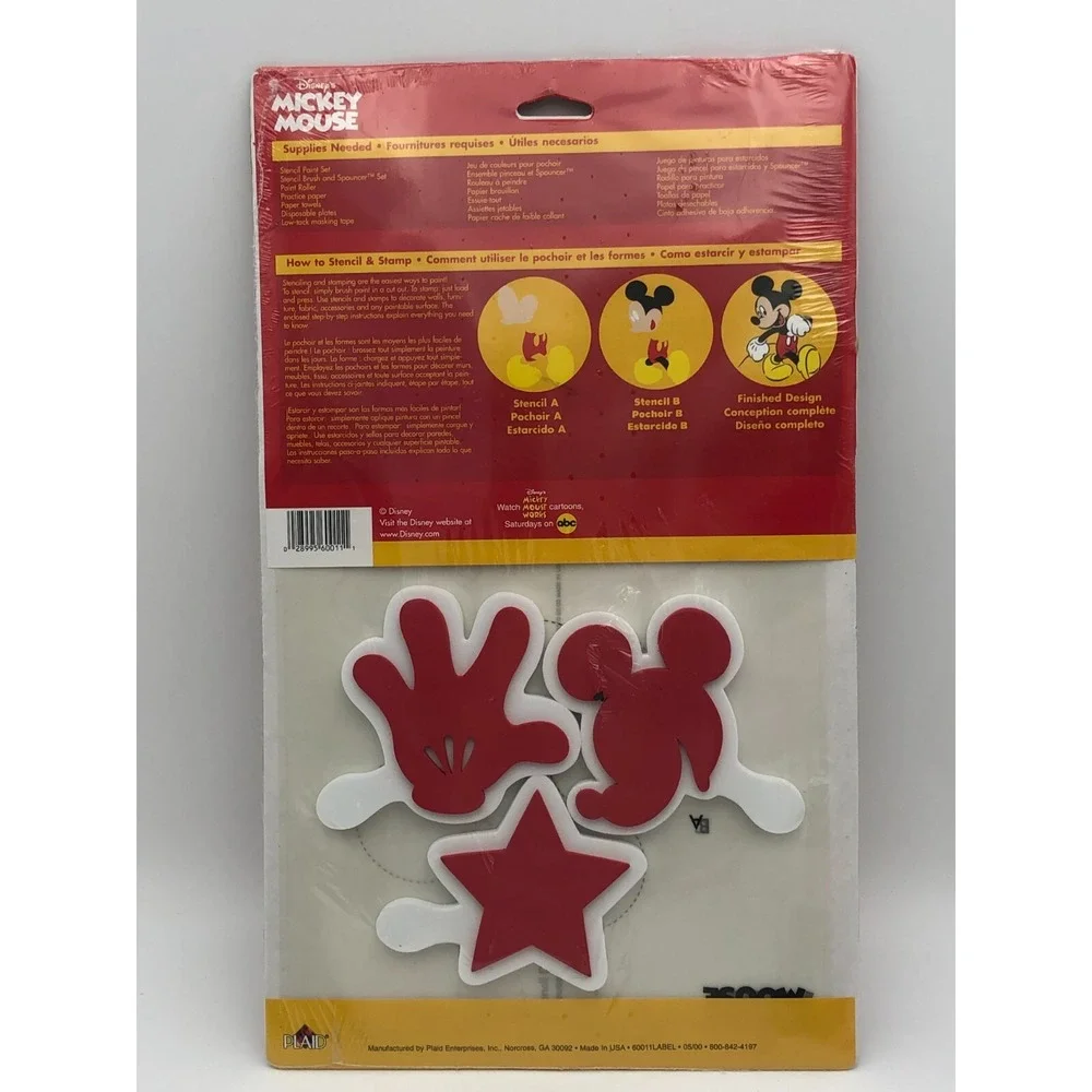 Mickey Mouse Stencil & Stamp Set Home Decoration Decor New! Sealed Gift Idea